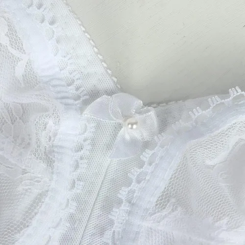 Vista 6 de TELIMUSSTO Sujetador de encaje floral para mujer, talla grande, sujeción firme, sin alambre, sin relleno, cobertura completa, minimizador