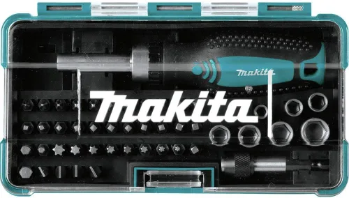 Vista 3 de Makita B-50289 Juego de trinquete y puntas de 47 piezas Surtido de brocas múltiples Mango de trinquete Cierre de precisión Acero duradero