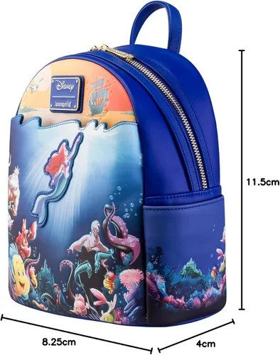 Vista 11 de Loungefly Mochila Disney - La Sirenita - Mochila - Princesas Disney - Bonita bolsa coleccionable - Idea de regalo - Producto oficial - para niños