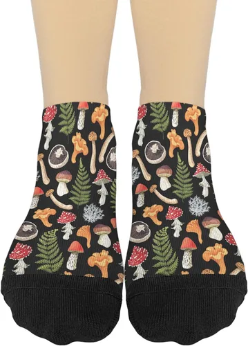 Vista 2 de Ankle Socks Women Ankle Sock Women's Dress Socks Funny Cute Mushrooms Funny Mushrooms Magic Mushrooms Plant Forest No Show Ankle Socks Girl
