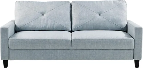 Vista 3 de Serta Lindbergh Sofá de transición moderno de 70.5 pulgadas, cojín de respaldo copetudo, brazos cuadrados, patas de madera maciza, Dream Coil