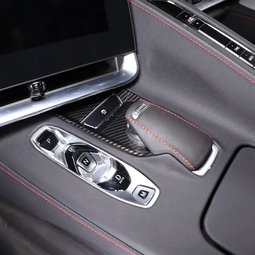 Vista 4 de Sekhyna Cubierta de panel de palanca de cambios ABS 1 unidad compatible con Corvette C8 Stingray 2020-2023 consola central antideslizante cubierta