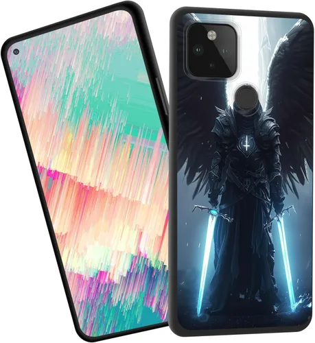 Vista 11 de Funda delgada para Google Pixel 4 XL, funda delgada de silicona de TPU suave a prueba de golpes para Google Pixel 4 XL, gato negro luna estrellada