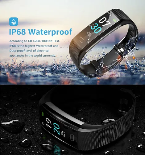 Vista 3 de IP68 - Monitor de fitness impermeable, monitor de ritmo de calor de presión arterial, reloj inteligente, monitor de sueño de oxígeno en sangre