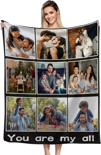 Vista 12 de Manta personalizada, diseño de vellón con texto, mantas con imágenes personalizadas para bebé, madre, padre, adultos, amigos, amantes, perros, 1 Foto