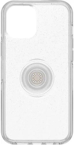 Vista 2 de OtterBox Funda transparente para iPhone 12 mini Otter + Pop Symmetry Series - Stardust POP, PopSockets integrado PopGrip, delgada, apta