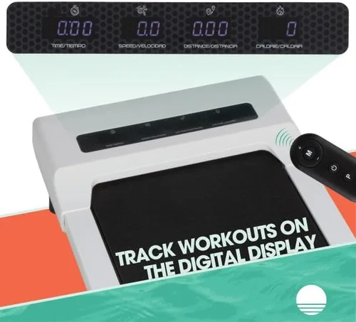 Vista 4 de Walking Pad and Standing Desk Set – Portable Under-Desk Treadmill with Rolling Adjustable Height Table by RAD Sportz Blanco