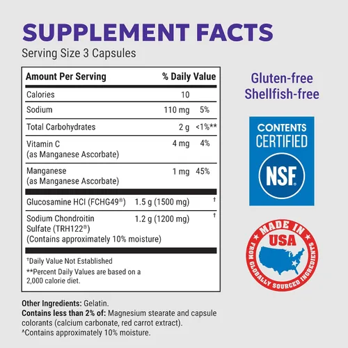 Vista 2 de Nutramax Laboratories Cosamin® DS Suplemento de salud articular con glucosamina y condroitina para hombres y mujeres adultos, suplemento