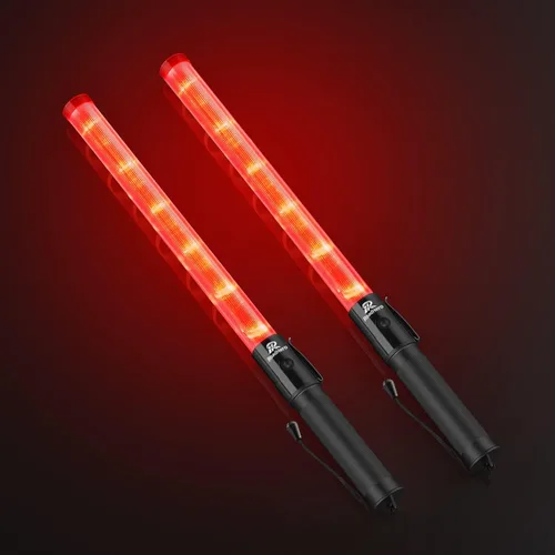 Vista 20 de RoadHero 1 paquete de varitas de tráfico de 21 pulgadas, bastón de control de tráfico LED verde, varita de luz de seguridad nocturna con 2 modos