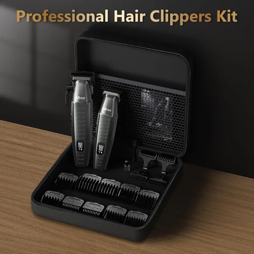 Vista 6 de Ufree - Cortapelo profesional para hombres con bolsa, juego de cortapelos y recortadores para hombres, juego de cortapelos de barbero, cortapelos