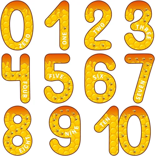 Vista 8 de Qyeahkj Tablón de anuncios de números gigantes, pósteres educativos de matemáticas para niños pequeños, maestros imprescindibles para el aula Negro