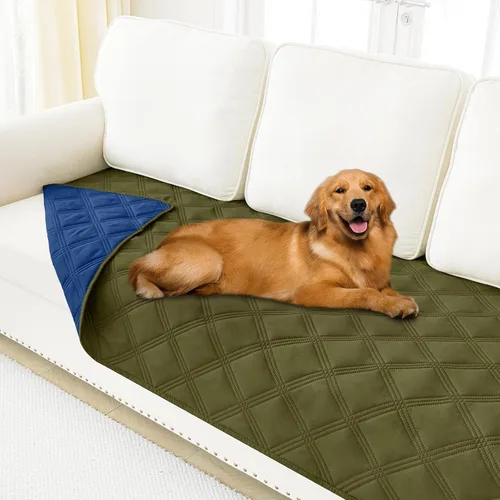 Vista 18 de Smiry Funda impermeable para cama de perro, manta reversible para mascotas para sofá Manta suave lavable para perro, funda a prueba de fugas