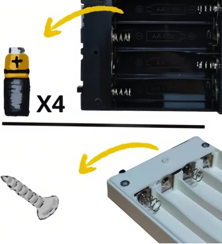 Vista 5 de Decorit Soporte para caja de batería, USB hembra Socket 4 AA estuche de batería con interruptor, adaptador para luz LED USB de 5 V, tira, cadena