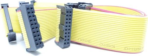 Vista 6 de Paquete de 5 conectores hembra IDC 2x10 20P 0.100 in 4.7 in 4 pulgadas, cable de cinta plano amarillo, filas dobles 20 pines paso FC F/F