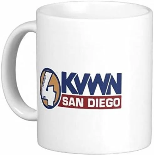 Vista 3 de Taza de café de cerámica con logotipo de Kvwn Channel 4 de 15 oz por Quick Mugs 2 U