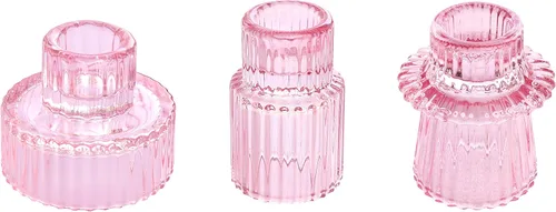 Vista 12 de Vixdonos Portavelas de cristal cónico para centros de mesa, decoración de boda y cena (3 piezas, ámbar)