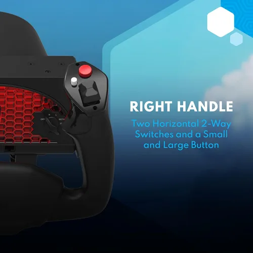 Vista 3 de Honeycomb Alpha Controles de Vuelo y Panel de Interruptores — Volante para Simulador de Vuelo con Rotación de 180°, Eje de Acero, Interruptor