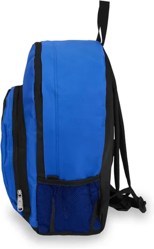 Vista 3 de Everest Equipaje Mochila con frontal y bolsillos laterales, AzulNegro), BP2072-RBLBK