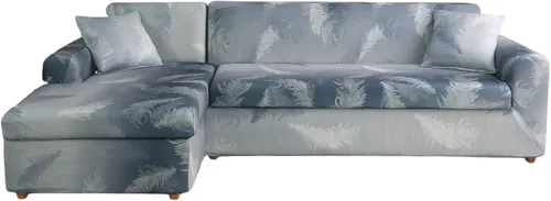 Vista 24 de MIFXIN Fundas de sofá modulares en forma de L, 2 piezas, elásticas tipo L, para sofá o sillón, protector de muebles para sala de estar, mascotas