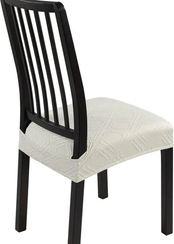 Vista 59 de SearchI Juego de 2 fundas de asiento elásticas para sillas de comedor, suaves, extraíbles y lavables, para sillas de comedor, protector de asiento