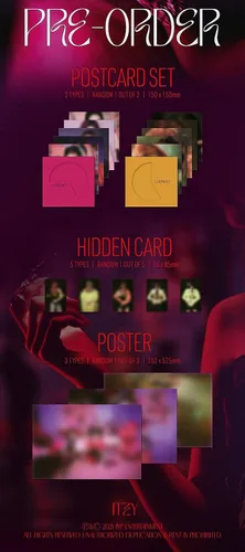 Vista 3 de ITZY Guess Who 4th Mini Album 3 VERSIÓN SET 1p Mini póster plegable en paquete+72p PhotoBook+2p PhotoCard+Pegatina+Tipo de periódico+Mensaje
