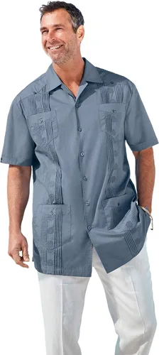 Vista 3 de KingSize KS Island Big & Tall Camisa Guayabera de manga corta para hombre