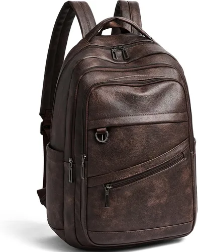 Vista 14 de LATMAP Mochila de 43L para mujeres y hombres - Mochila de cuero vegano, bolsa de viaje, maleta de mano, mochila universitaria, para trabajo