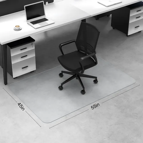 Vista 2 de Blvornl Tapete para silla de oficina para suelo de madera dura, protector de plástico resistente para silla de oficina, rectangular transparente