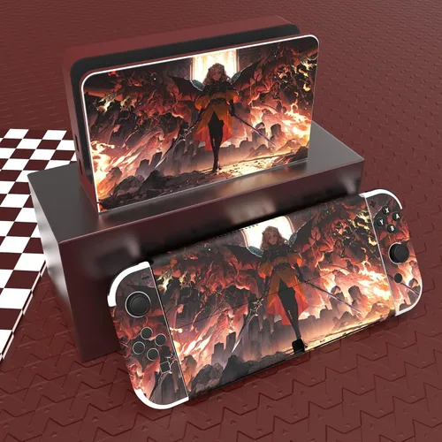 Vista 2 de PlayVital Juego completo de calcomanías protectoras para el modelo OLED de Nintendo Switch, calcomanías de vinilo personalizadas para consola Switch