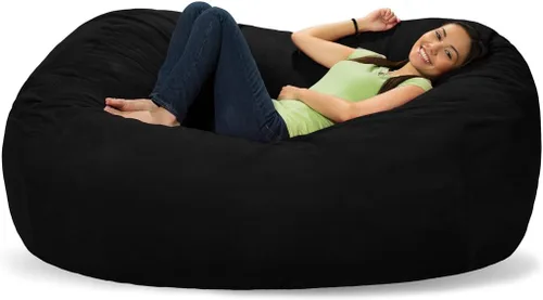 Vista 16 de Comfy Sacks - Puf de espuma viscoelástica de 6 pies, tumbona de color zorro polar