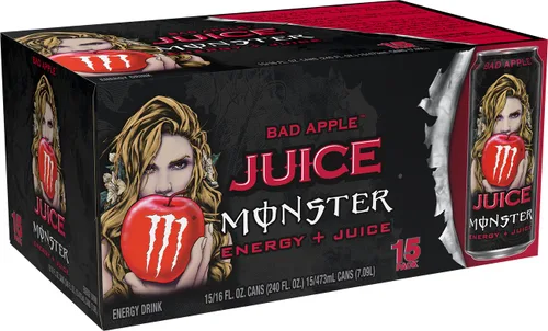 Vista 3 de Monster Energy Juice Bad Apple, Energy + Juice, bebida energética, 16 onzas (paquete de 15)