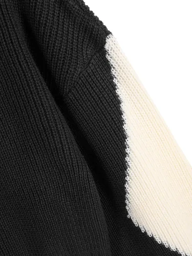Vista 5 de ZAFUL Suéter de punto liso para mujer con hombros caídos suéter recortado de manga larga color liso