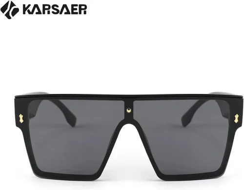 Vista 3 de Karsaer Chic De Gran Tamaño Cuadrado Mujeres Hombres De Una Sol Pieza Gafas De Sol Moda Top Plano Grande Unisex Gafas De Sol Mujeres Hombres K7110