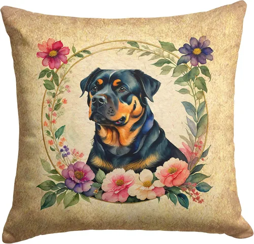 Vista 35 de Caroline's Treasures DAC2072PW1414 Affenpinscher and Flowers - Almohada decorativa de tela, lavable a máquina, para interiores y exteriores