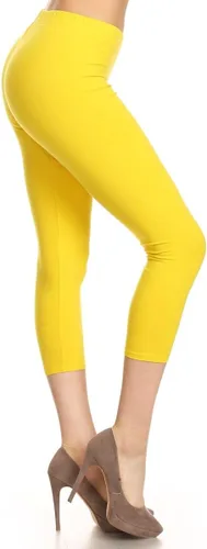 Vista 23 de Leggings Depot NCL27 pantalones capri para yoga de algodón premium suave Negro