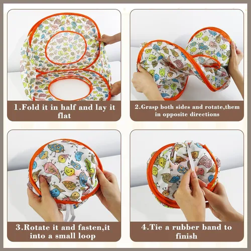 Vista 4 de Andiker Tienda para gatos, túnel de gatos con 3 agujeros seguro y fuerte, lindo túnel plegable fácil de transportar para gatos de interior, gatitos