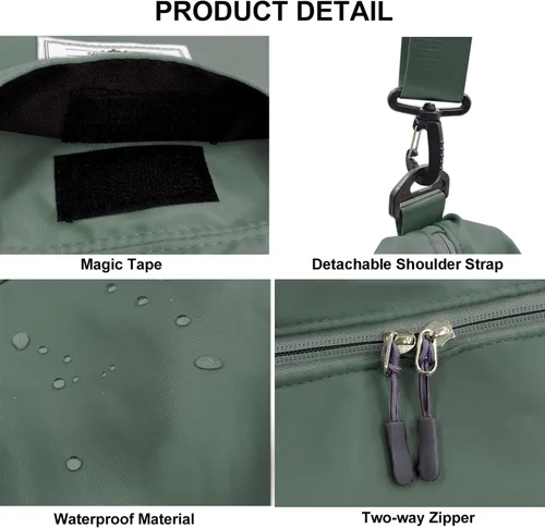 Vista 5 de Bolsas de fin de semana impermeables para mujer, grandes viajes durante la noche, bolsa de lona para entrenamiento, gimnasio, playa, natación