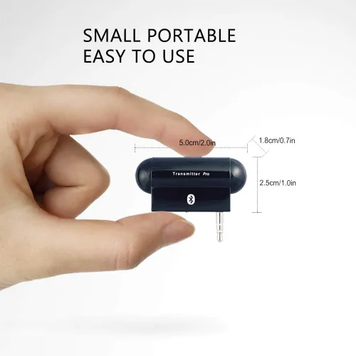 Vista 7 de Alead TxPro - Transmisor de audio estéreo inalámbrico multienlace Bluetooth (A2DP) con enchufe de audio de 0.138 in, para iPod, iPad, Zune, Zen