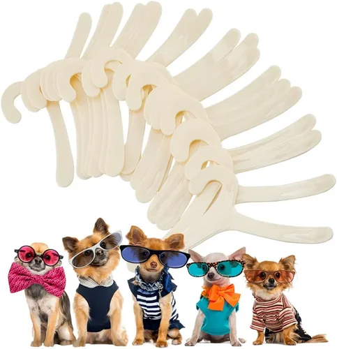 Vista 4 de 40 perchas de plástico para ropa para mascotas, perchas de gasa de limón para animales pequeños, perchas de ropa con estampado de patas de mascotas