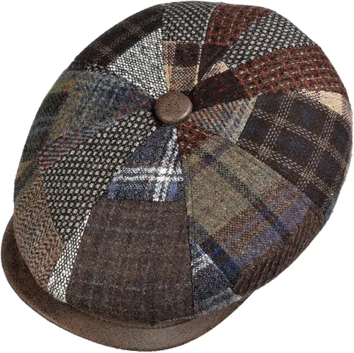 Vista 3 de Lipodo City Bic Patchwork - Gorra plana para hombre, fabricada en Italia