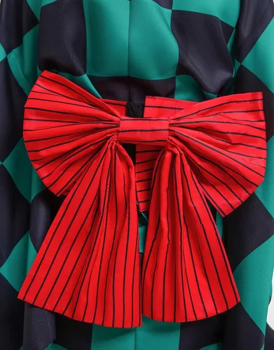 Vista 6 de miccostumes Kimono de anime unisex para cosplay, Haori japonés con Obi