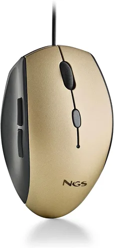 Vista 9 de NGS Moth - Ratón óptico gris con cable USB para computadora con 5 botones silenciosos y desplazamiento, mouse ergonómico, 800/1200/1600 DPI