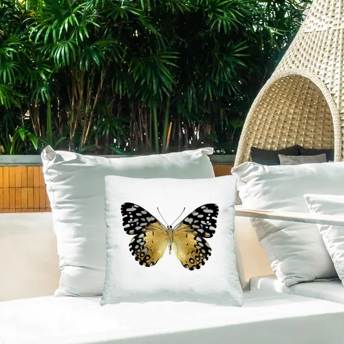 Vista 3 de Stupell Industries Black & Glam Butterfly Insect Design by Julia Bosco - Almohada (18 x 18 pulgadas), color dorado
