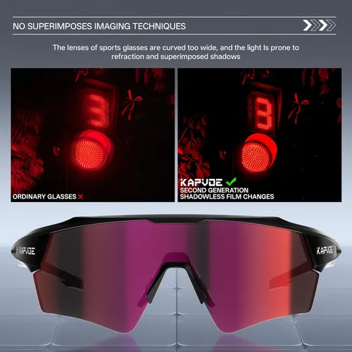 Vista 7 de KAPVOE Shadowless Photochromic Cycling Glasses K198