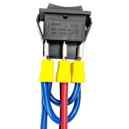 Vista 3 de IndusTec Interruptor basculante de polaridad inversa de motor de 20 AMP 12V CC, con retención y acoplamiento cableado