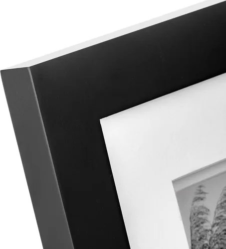 Vista 8 de Gallery Solutions - Marco de fotos negro plano de 8 x 10 pulgadas - Soporte de mesa o pared - Para fotos de 5 x 7 pulgadas con doble paspartú blanco