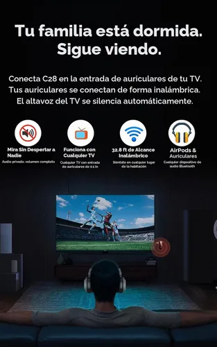 Vista 3 de Receptor transmisor Bluetooth C28, adaptador de audio auxiliar de 0.1 in