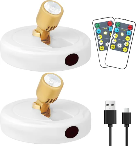 Vista 9 de Focos que funcionan con pilas, luz de imagen inalámbrica, iluminación de acento regulable, luces LED inalámbricas, luces adhesivas con control