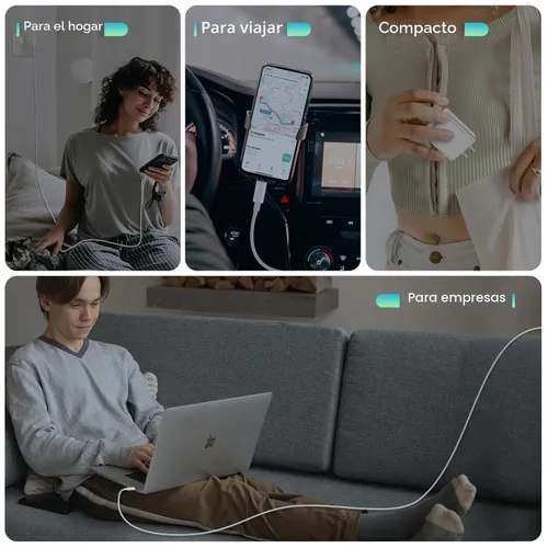Vista 7 de Cargador de iPhone de carga rápida【Certificado MFi】 Paquete de 2 cargadores de pared USB C de 20 W PD con cable de carga rápida de 1.8 y 3 metros