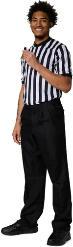 Vista 3 de Camisa de árbitro de baloncesto Champro Dri-Gear de color negro y blanco XS-3XL